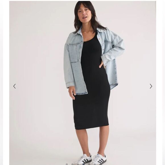 Marine Layer Lexi Rib Long Sleeve Midi Dress - Picture 3 of 7